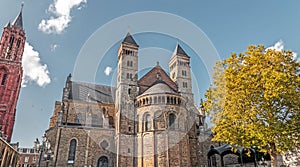 Saint Servatius Basilica and the St. John Church at the Vrijthof Square, Maastricht, Netherlands