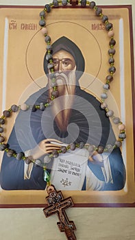 Saint Simeon icon Virgin Mary prayer rope