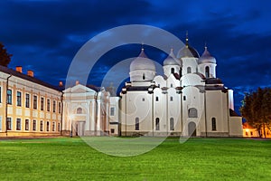 Saint Sophia Cathedral at night, Novgorod Veliky