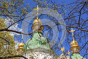 Saint Sophia Sofia Cathedral Spires Kiev Ukraine