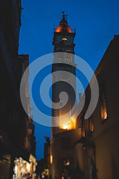 Saint Spyridon Church, a Greek Orthodox church located in Corfu, Kerkyra old town, Ionion Islands, Greece, summer sunny day,