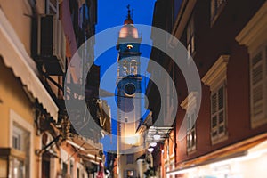 Saint Spyridon Church, a Greek Orthodox church located in Corfu, Kerkyra old town, Ionion Islands, Greece, summer sunny day,