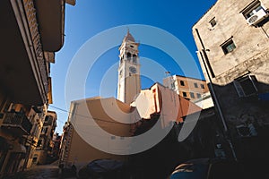 Saint Spyridon Church, a Greek Orthodox church located in Corfu, Kerkyra old town, Ionion Islands, Greece, summer sunny day,