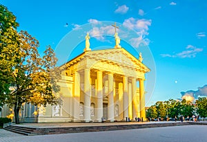 Saint Stanislaus cathedral in the lithuanian capital vilnius during sunset....IMAGE