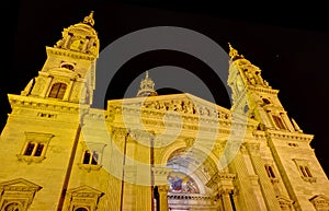 Saint Stephen basilica night view, Budapest