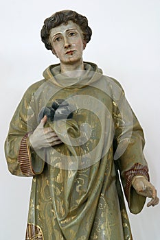 Saint Stephen, statue in Church of St. Matthew the Apostle and Evangelist in Stitar, Croatia