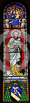 Saint Thadeus Jude Apostle Mary Stained Glass Baptistery Cathedral Pisa Italy