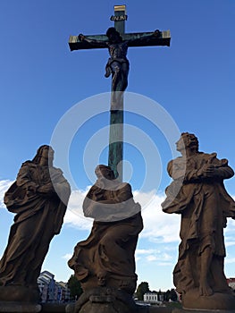 Saint three jesus christ cross old sculpture