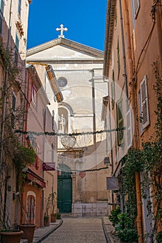 Saint Trope church narrow street