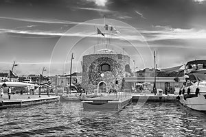 View of the old harbor of Saint-Tropez, Cote d& x27;Azur, France