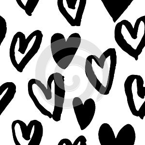 Saint Valentine hearts seamless pattern vector sketch