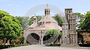 Saint Vartan Baptistery and Armenian Genocide Memorial at Etchmiadzin Cathedral.