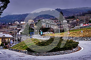 Saint Vincent, Aosta Valley, mountain italian city on alps