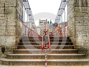 The Saint Vincent bridges, Lyon old town, France