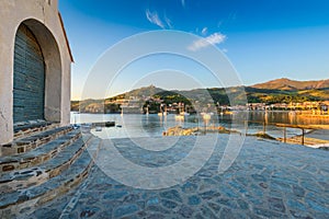 Saint-Vincent chapel at Collioure at sunrise in France