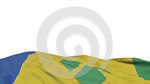 Saint Vincent and the Grenadines fabric flag waving on the wind loop. Saint Vincent and the Grenadines embroidery stiched cloth