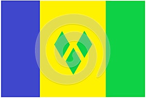The Saint Vincent and the Grenadines Flag Canadian pale triband blue gold green