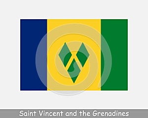 National Flag of Saint Vincent and the Grenadines. Saint Vincentian Country Flag Detailed Banner. EPS Vector Illustration Cut File photo