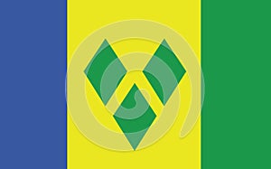 Saint Vincent and the Grenadines flag vector graphic. Rectangle Vincentian flag illustration. Saint Vincent and the Grenadines photo