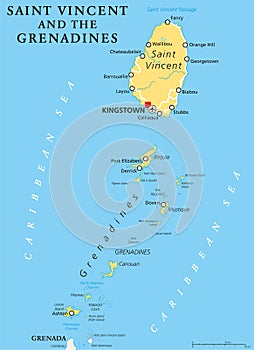 Saint Vincent and the Grenadines Political Map photo