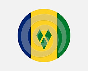 Saint Vincent and the Grenadines Round Country Flag photo