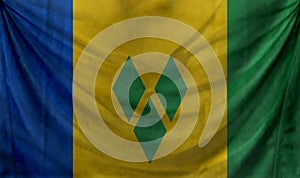 Saint Vincent and the Grenadines Wave Flag Close Up
