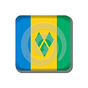 Saint Vincent s & Grenadines flag  button icon isolated on white background photo