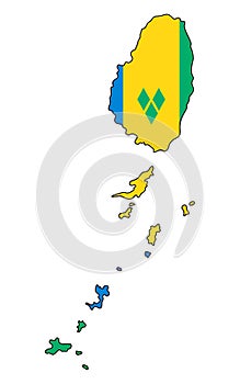 Saint Vincent`s & Grenadines .Map of Saint Vincent`s & Grenadine photo