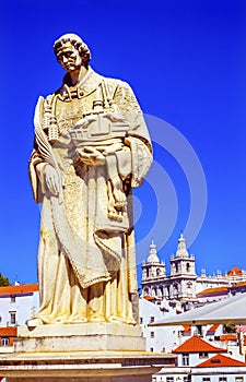 Saint Vincente Statue Portas do Sol Alfama Lisbon Portugal photo