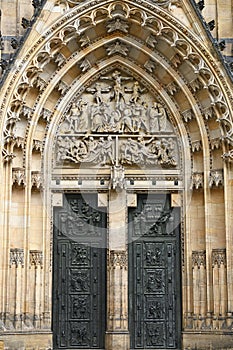 Saint Vitus Cathedral door entrance Prague