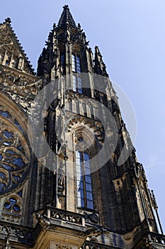 Saint Vitus Cathedral facade, Prague, Czech Republic