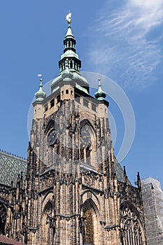 Saint Vitus Cathedral facade, Prague, Czech Republic