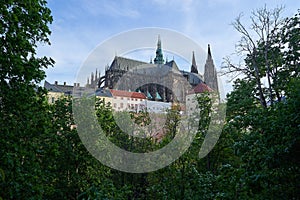 Saint Vitus cathedral in Prague castle in Hradcany district.