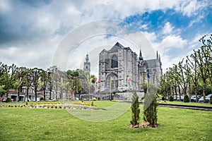 Saint Waltrude church in Mons, Belgium.