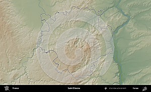 Saint-Etienne outlined, France. Physical