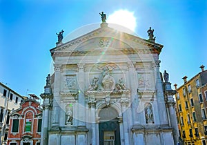 Sainta Maria di Nazareth Church Sun Venice Italy