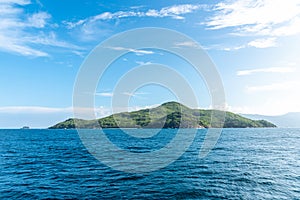 Sainte Anne island seen from the sea