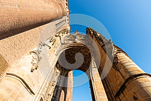 The Sainte Cecile cathedral and the baldachin in Albi, in the Tarn, in Occitanie, France