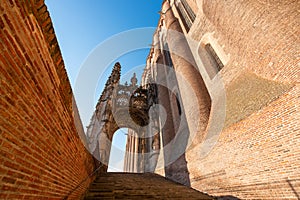 The Sainte Cecile cathedral and the baldachin in Albi, in the Tarn, in Occitanie, France
