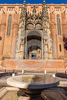 The Sainte CÃ©cile cathedral and the baldachin in Albi, in the Tarn, in Occitanie, France