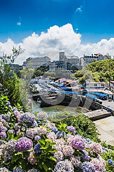 Church Sainte-EugÃÂ©nie Biarritz overlooking the port Vieux photo