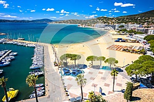 Sainte Maxime beach and coastline aerial view