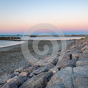 Saintes Maries de la Mer in the Camargue, a region in the south of France rich in water and grasslands, famous for white horses,