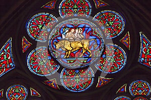 Saints Eustace Antipas Brazen Bull Stained Glass Notre Dame Paris