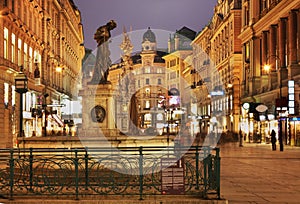 Saints Joseph fountain on Graben street in Vienna. Austria