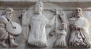 Saints, portal of the Cathedral of St. Domnius in Split