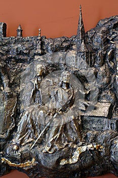 Saints Protasius and Gervasius, bas relief in Chapel of Saint Dismas in Zagreb, Croatia photo