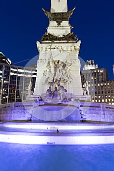 Saints and Sailors monument at night, Indianapolis, Indiana, USA