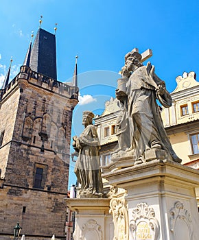 Saints sculptures on Charles bridge