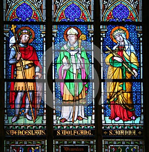 Saints on stained glass